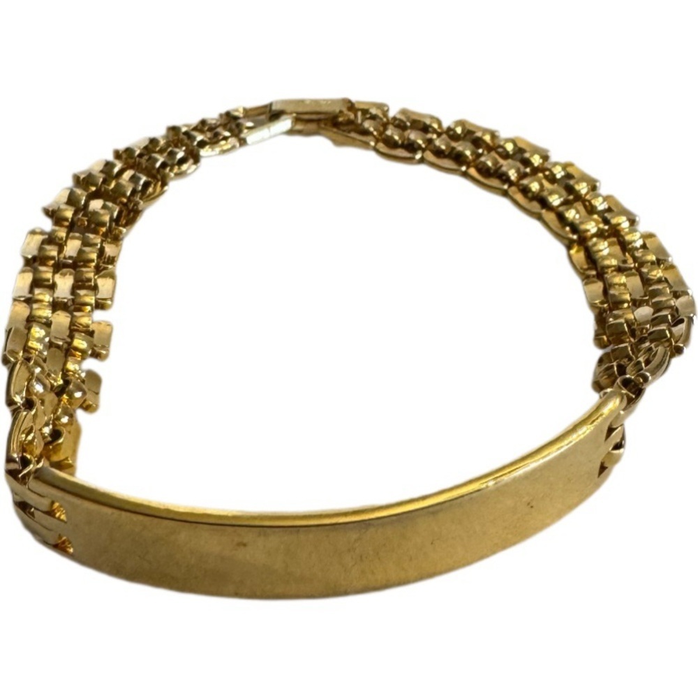 Napier Gold Tone Thick ID Bracelet Signed Elegant Classic Jewelry